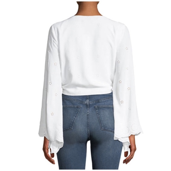 Flare-Sleeve Tie Front Eyelet Cardigan Sz S or L - Picture 2 of 3